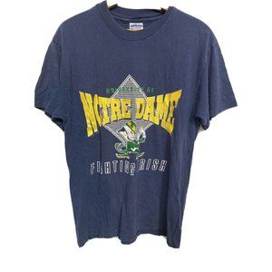 Vintage Single Stitch Notre Dame Tshirt Champknit Size Large Navy Fighting Irish